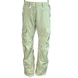 Nike Womens M Park Snowboarding Winter Snow Pants Cargo Ski Khaki 321G